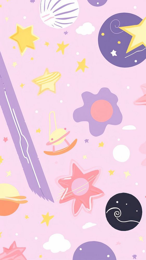 Cute galaxy illustration pattern paper backgrounds.
