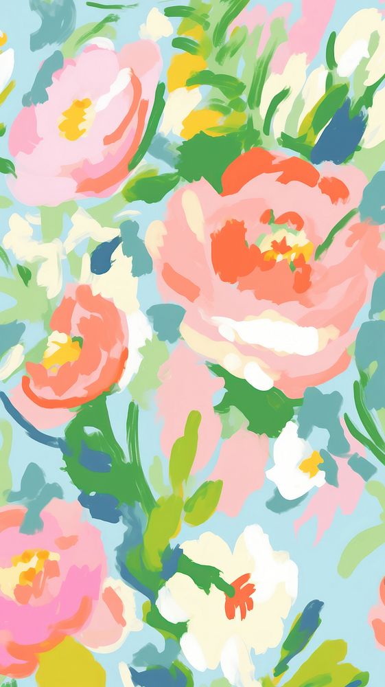 Cute floral wallpaper painting art backgrounds.