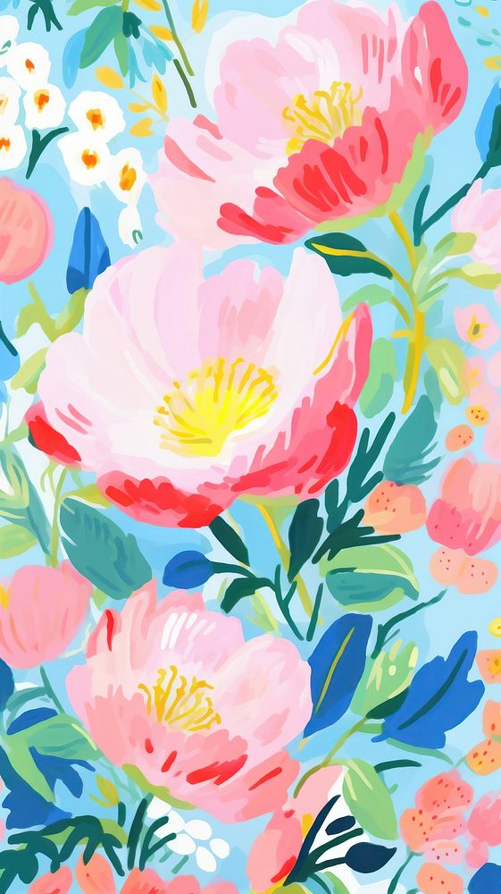 Cute floral wallpaper painting art backgrounds.