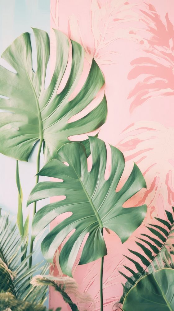 Monstera leaf shapes craft backgrounds person plant.