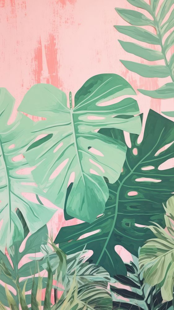 Monstera leaf shapes craft backgrounds outdoors painting.