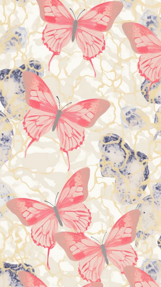 Butterfly pattern marble wallpaper backgrounds animal petal.