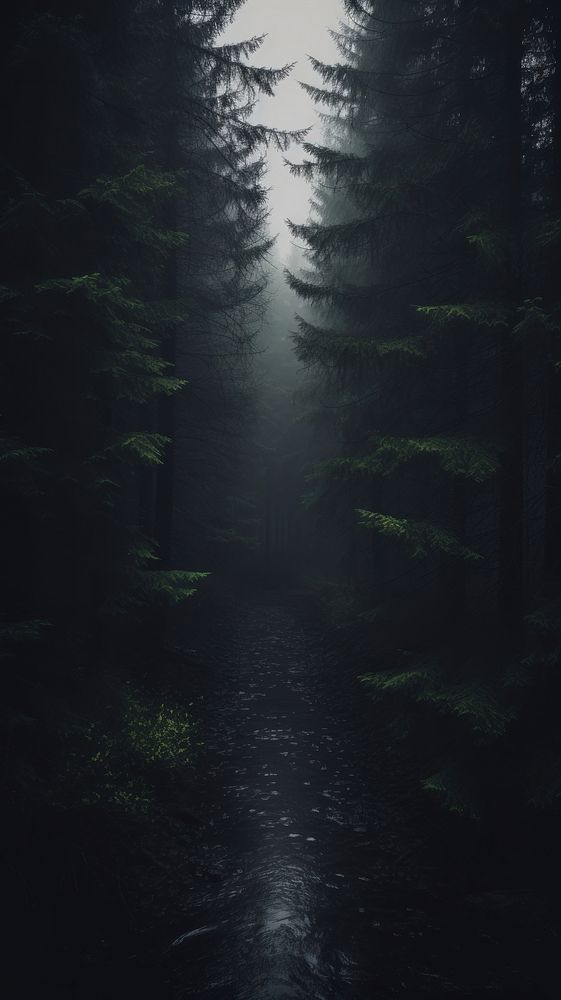 Dark aesthetic forrest wallpaper outdoors | Premium Photo - rawpixel