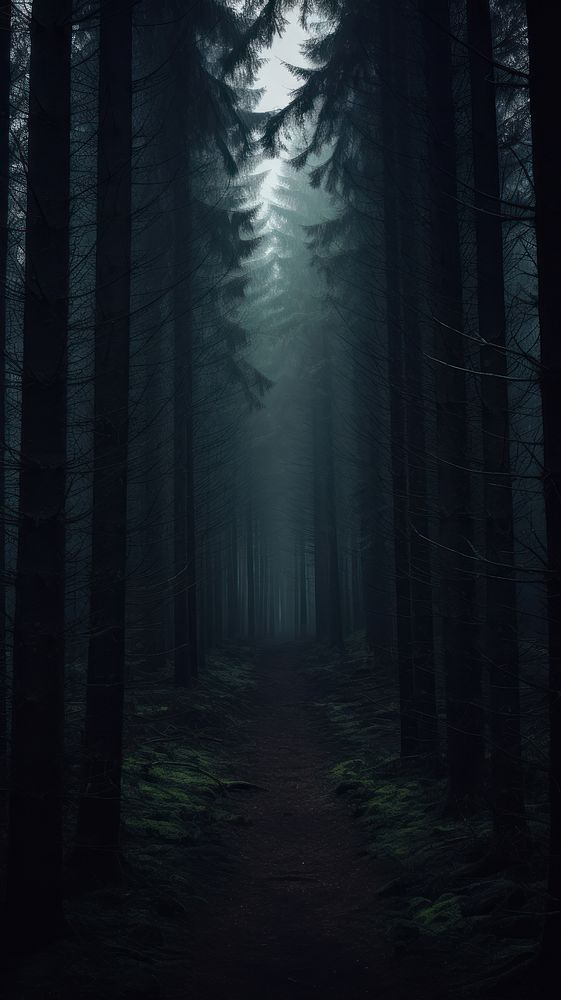 Dark aesthetic forrest wallpaper woodland outdoors nature.