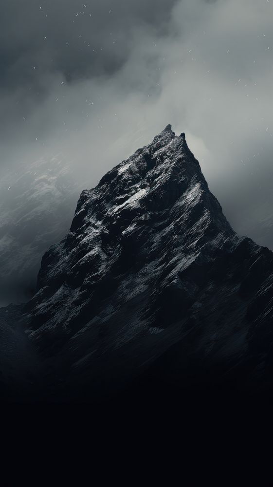 Dark aesthetic mountain wallpaper outdoors nature night.