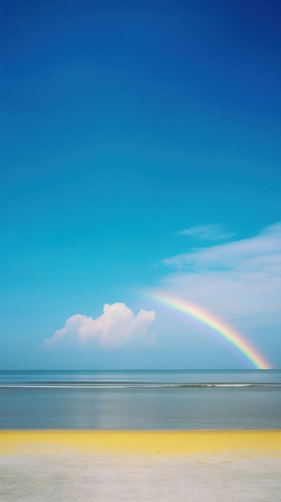 Photography of beach rainbow landscape outdoors.