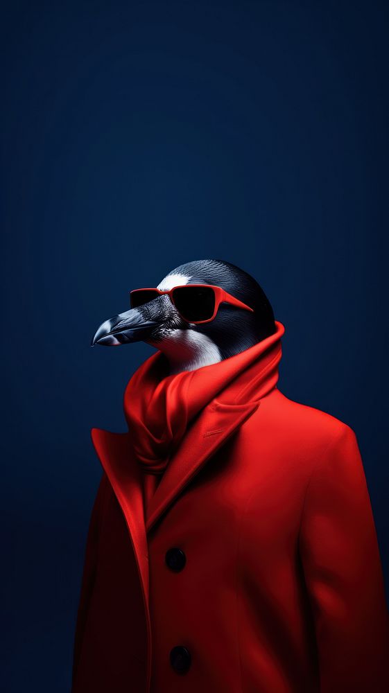 A penguin photography red accessories.