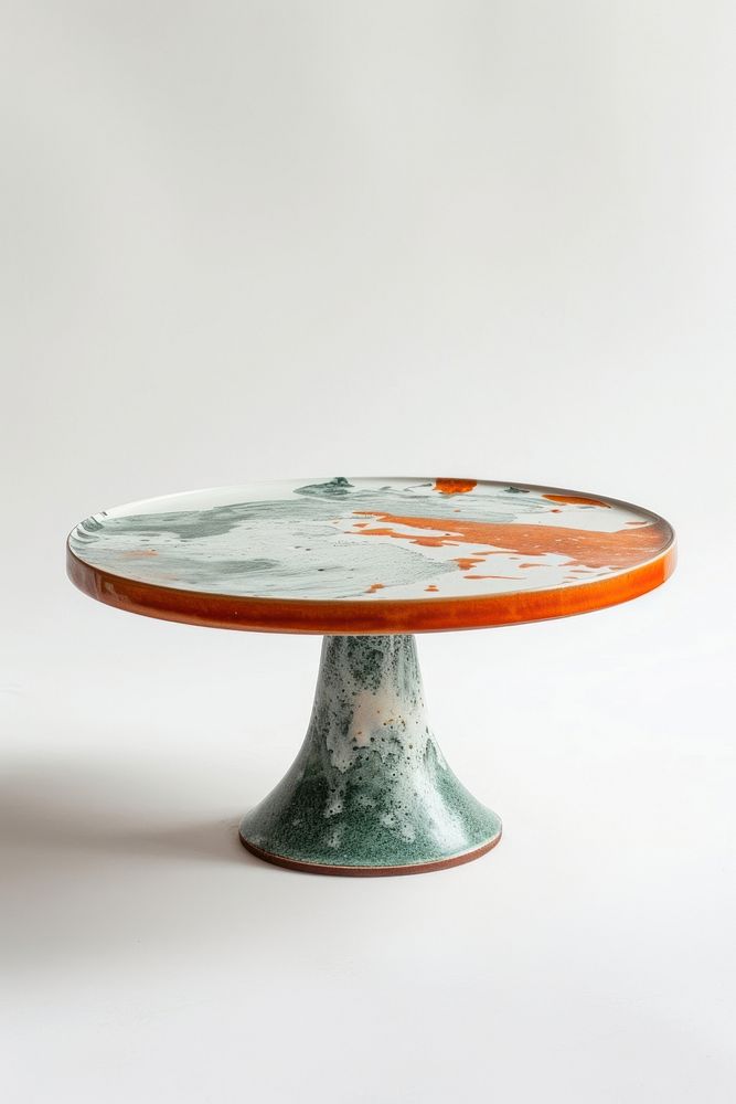 One piece of minimal ceramic pedestal cake plate furniture table porcelain.