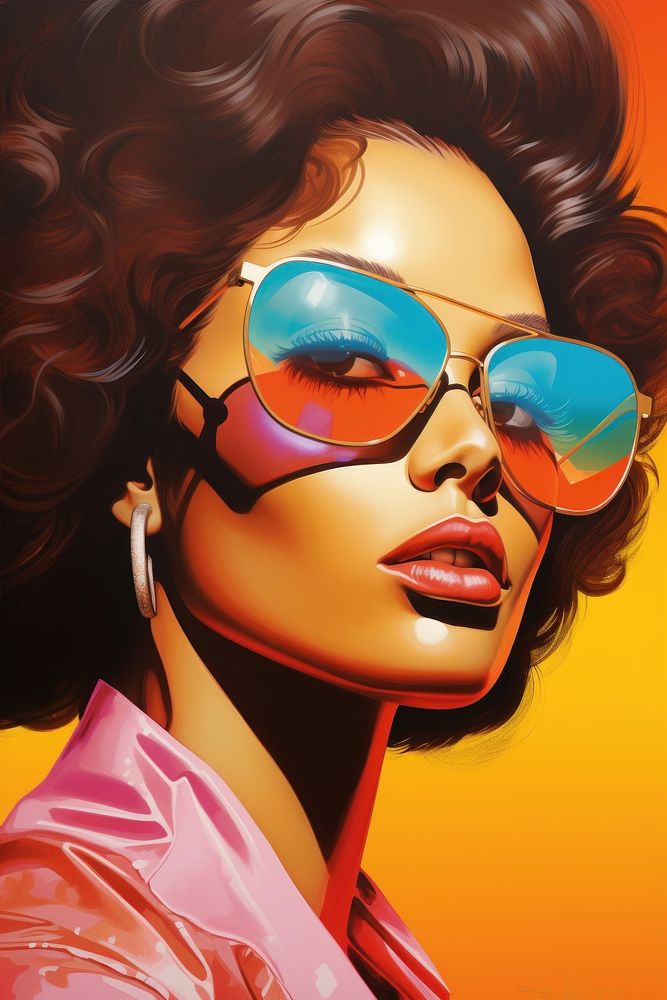 Diversity fashion model art sunglasses portrait.