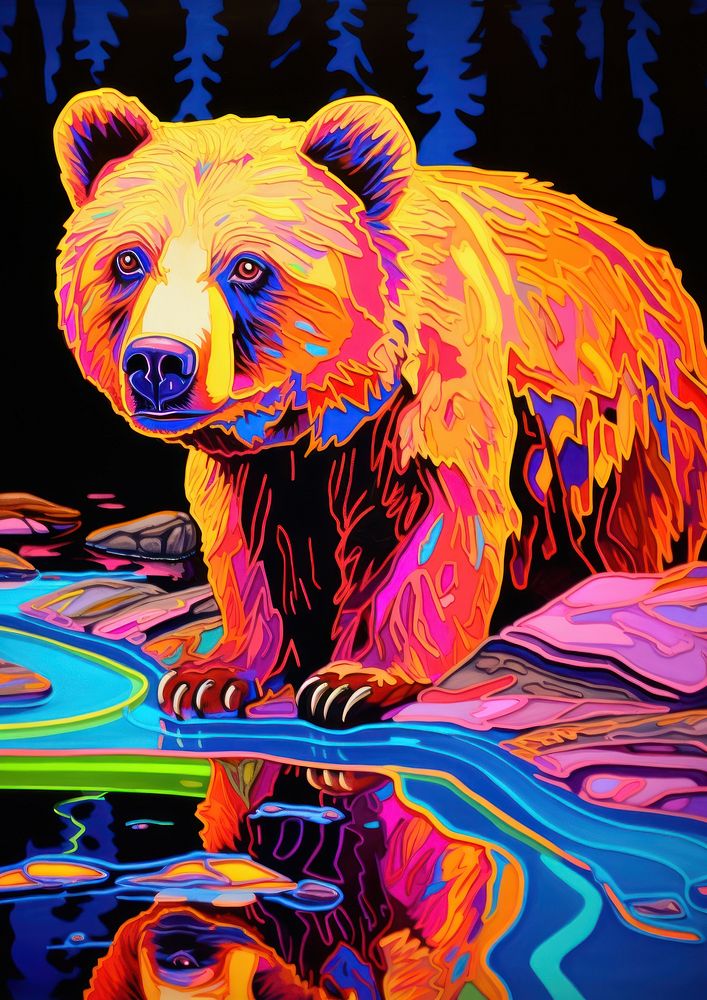 A bear painting mammal animal.