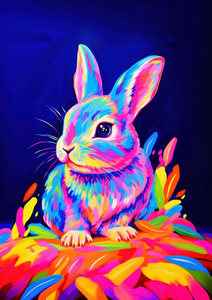 A cute rabbit painting rodent animal.
