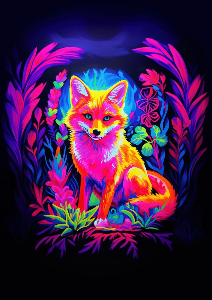 A fox animal mammal purple.