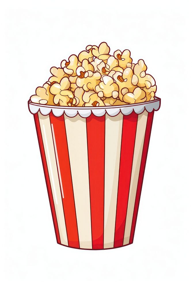 Popcorn cartoon snack food.