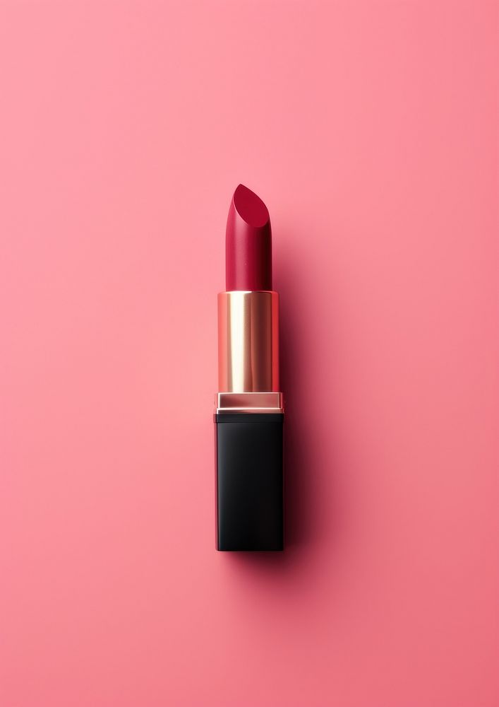 Deep red lipstick cosmetics pink glamour.