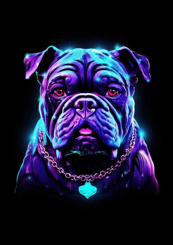 Bulldog animal mammal purple.