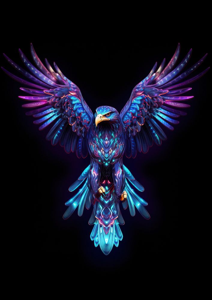 Neon eagle animal flying bird.