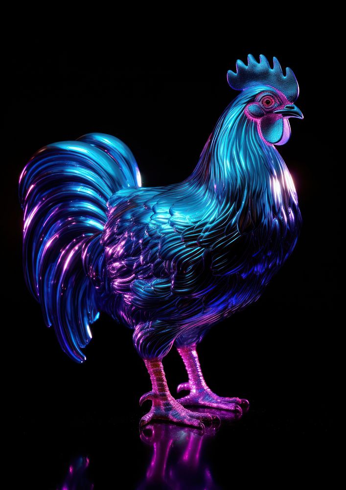 Neon Hen chicken poultry animal.