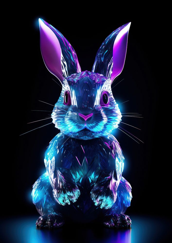 Animal mammal purple rabbit.