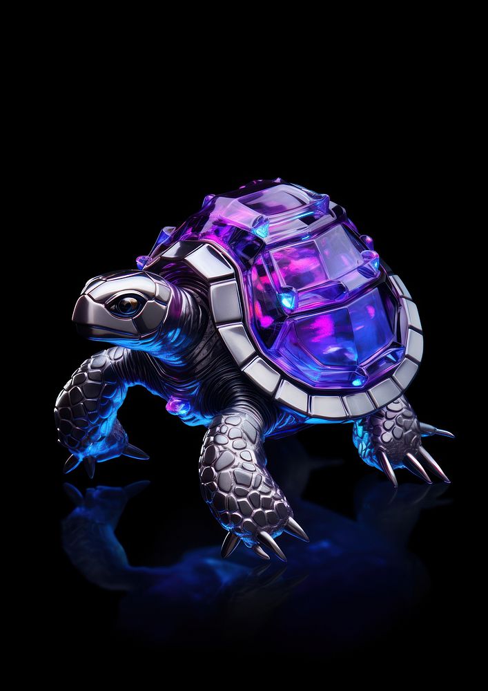 Neon Turtle reptile animal purple.