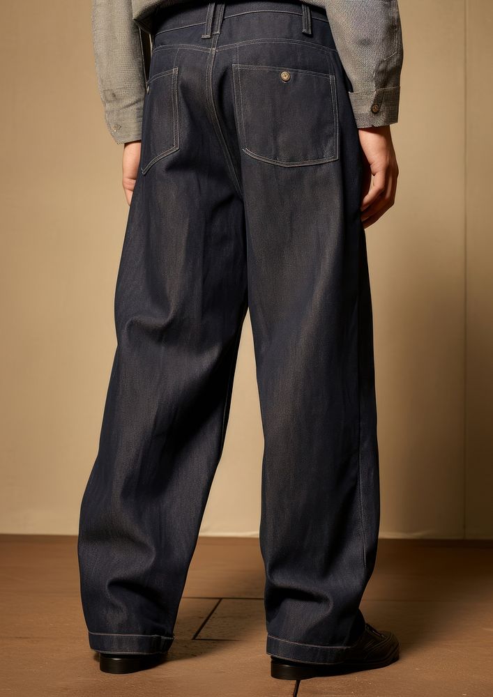 Mid-rise rigid jeans with a five-pocket design pants denim adult.
