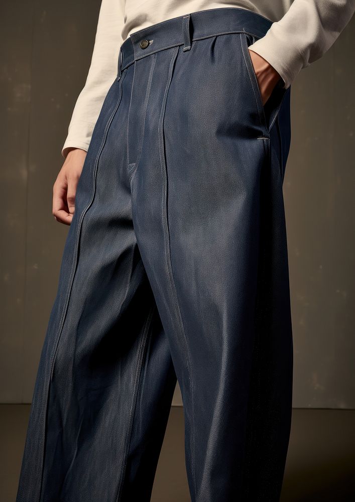 Mid-rise rigid jeans with a five-pocket design pants denim midsection.