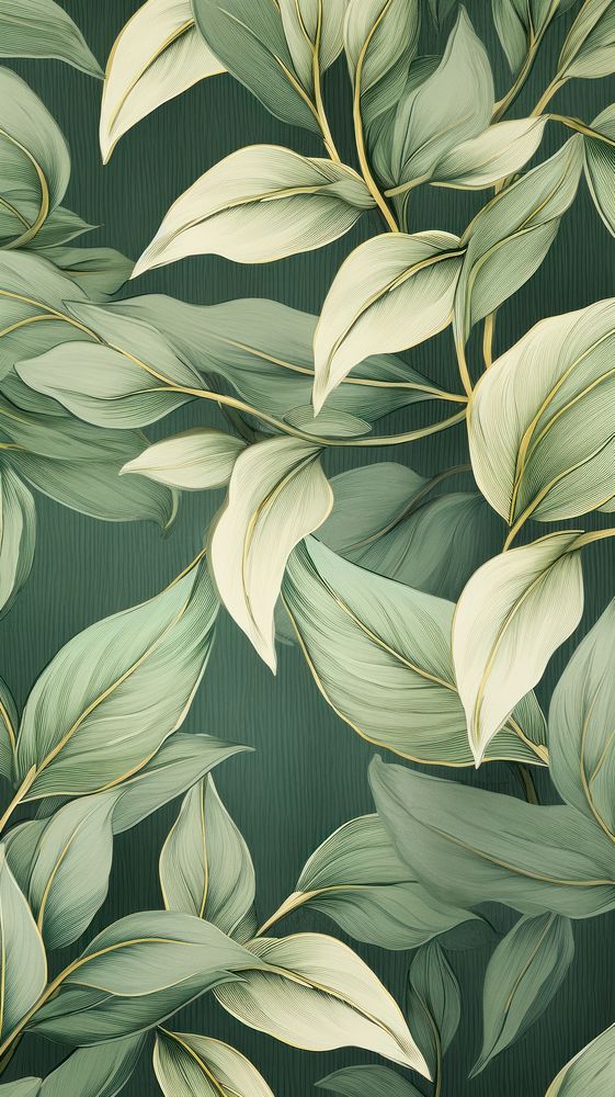Vintage wallpaper backgrounds pattern plant.