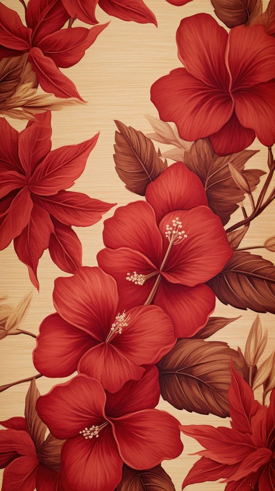 Vintage wallpaper flower backgrounds hibiscus.