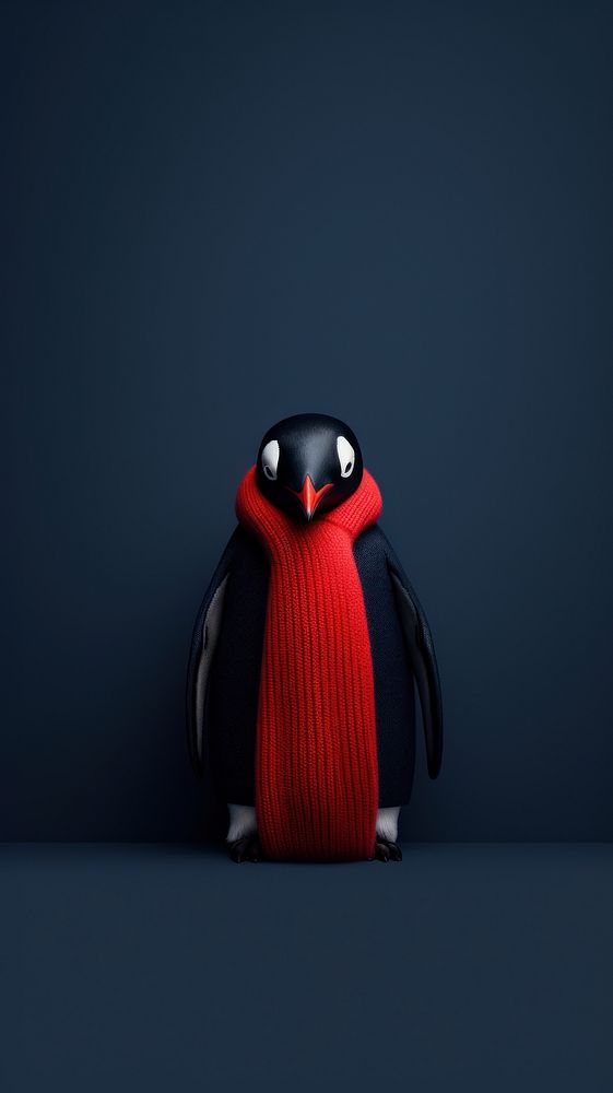 A penguin animal bird red.