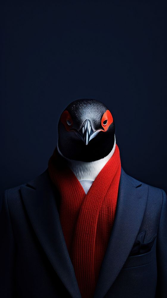 A penguin photography portrait animal.