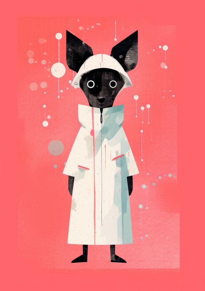 Cute dog wearing laboratory gown mammal art pet.
