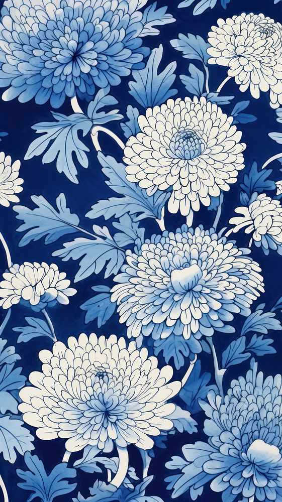 Traditional blue japanese flowers art inflorescence backgrounds.