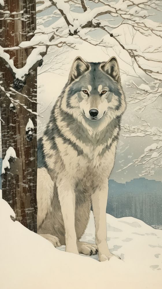 Winter wolf mammal animal coyote.