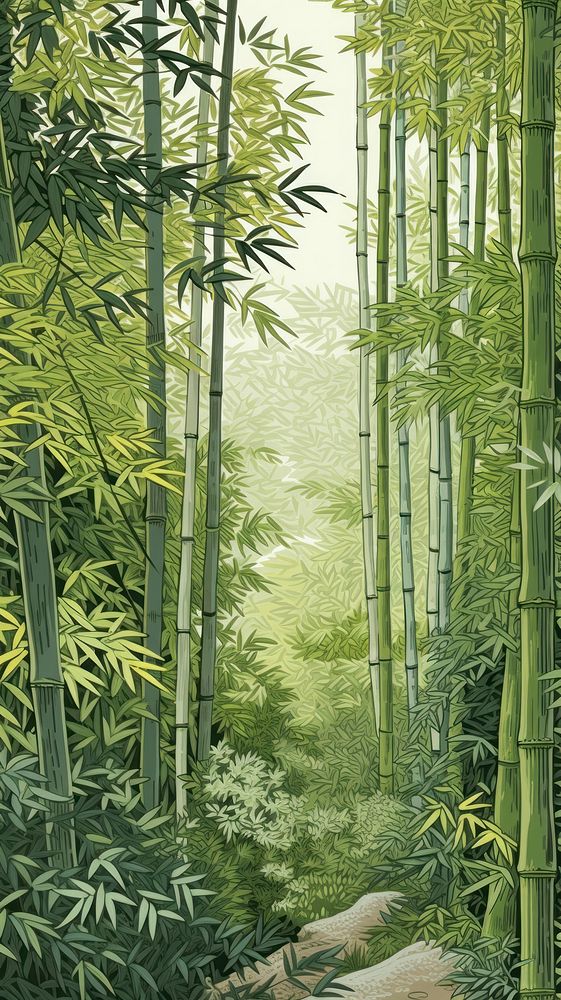 Traditional japanese bamboo forest vegetation outdoors nature.