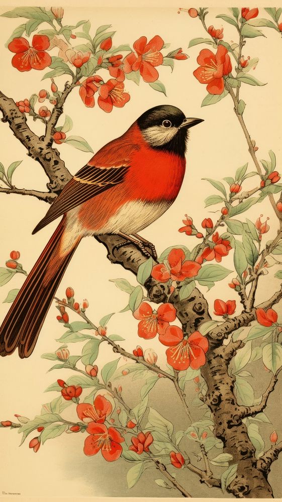 Bird painting animal plant.