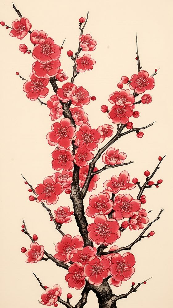 Traditional japanese sakura blossoms flower plant petal.