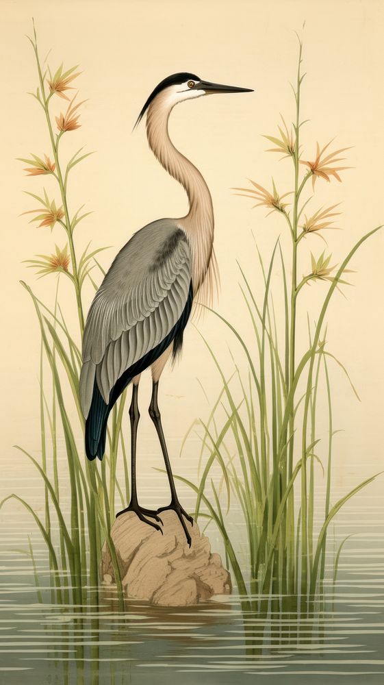 Heron bird animal stork.