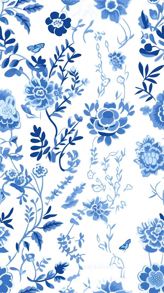 Tile pattern of wildflower wallpaper porcelain art backgrounds.