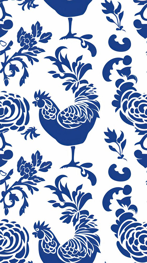 Tile pattern of chicken wallpaper art backgrounds porcelain.