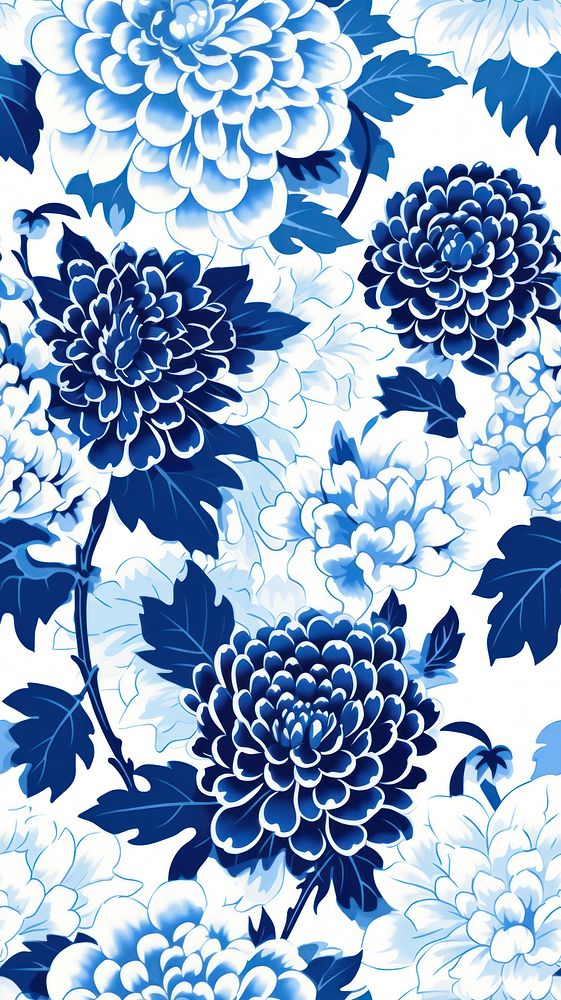 Tile pattern of dahlia wallpaper art backgrounds porcelain.