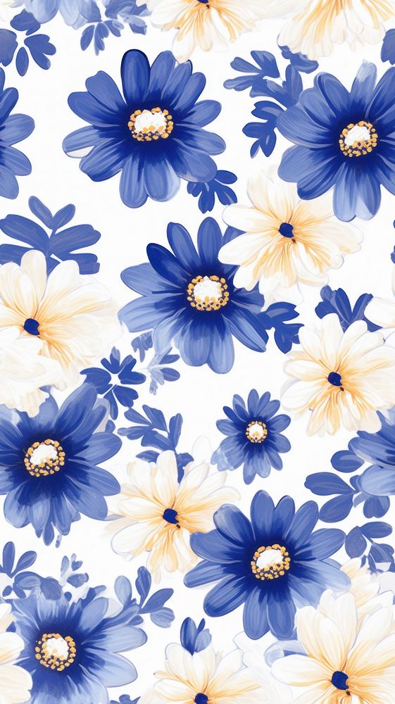 Tile pattern of daisy wallpaper backgrounds flower nature.