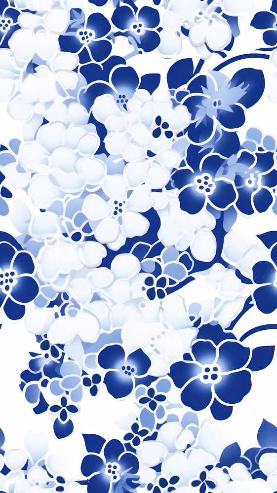 Tile pattern of sakura wallpaper backgrounds porcelain white.