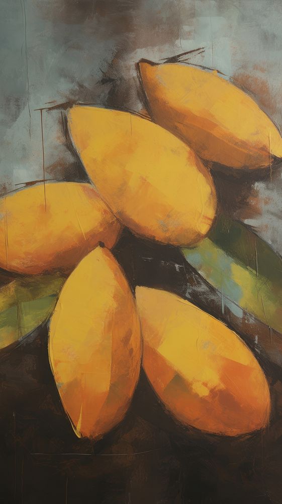 Acrylic paint of mango painting plant food.