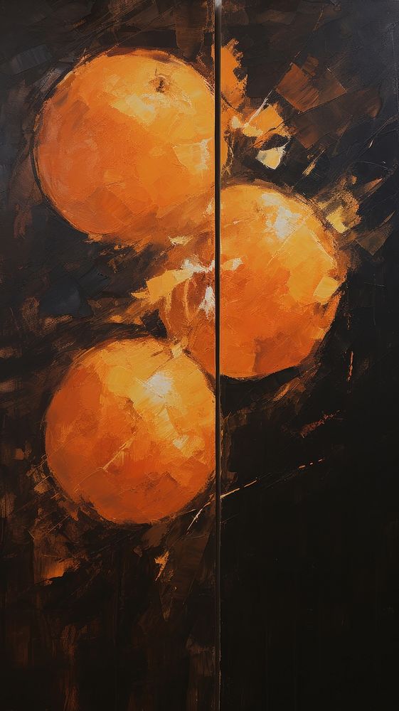 Acrylic paint of orange fruits painting clementine grapefruit.
