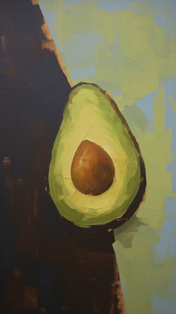 Acrylic paint of avocado painting drawing produce.