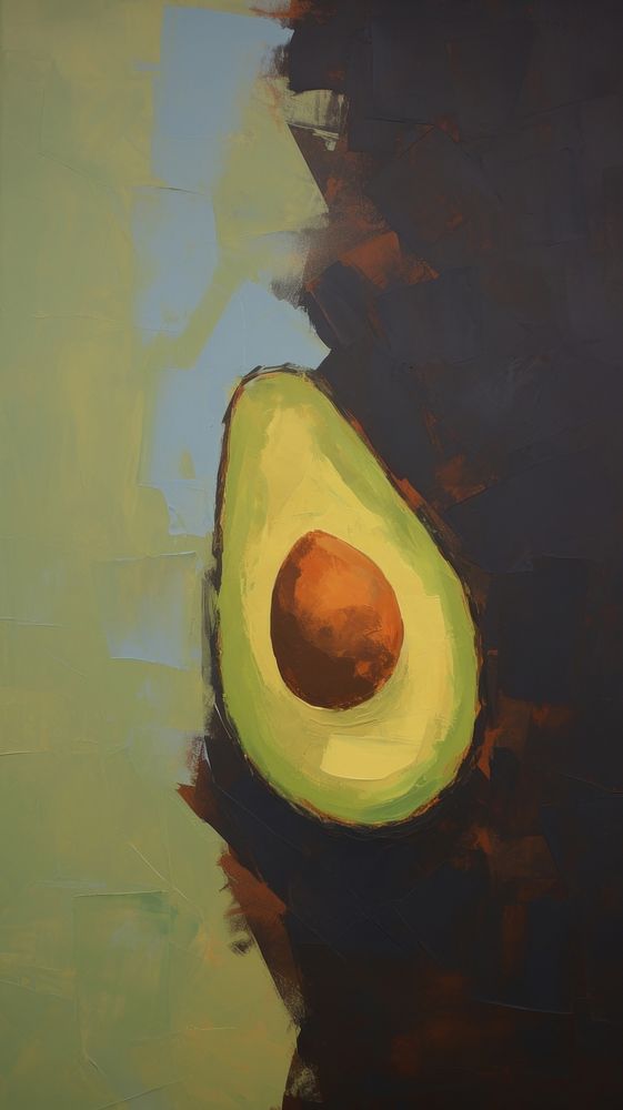 Acrylic paint of avocado food freshness painting.