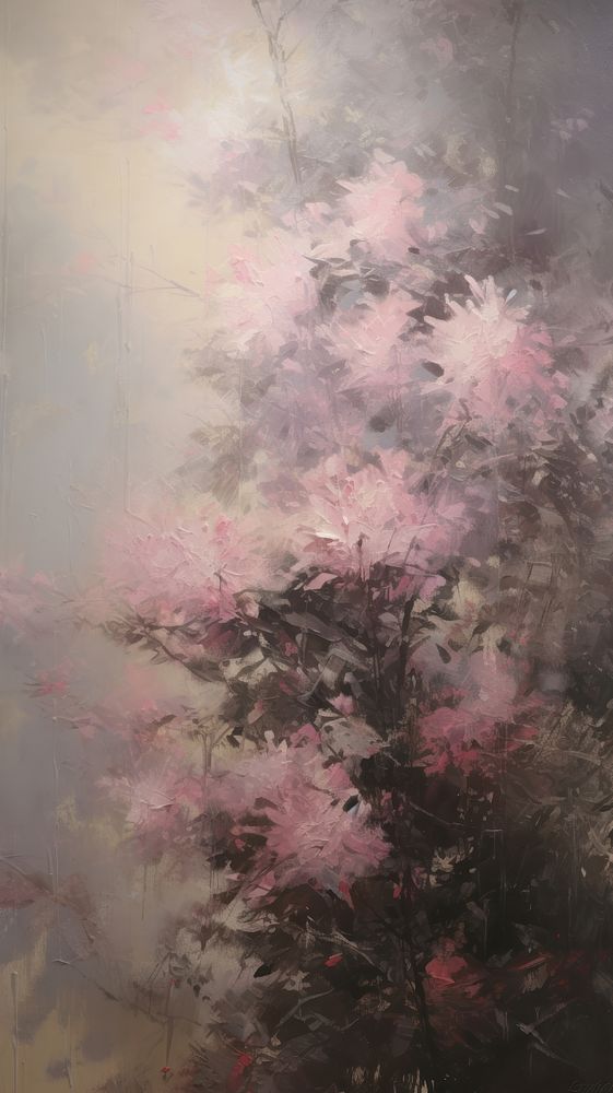 Acrylic paint of Azalea painting blossom nature.
