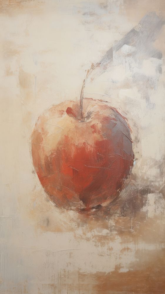 Acrylic paint of apple painting food art.