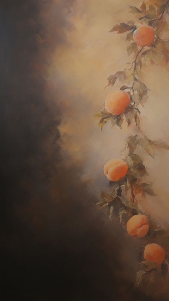 Acrylic paint of apricot painting plant freshness.