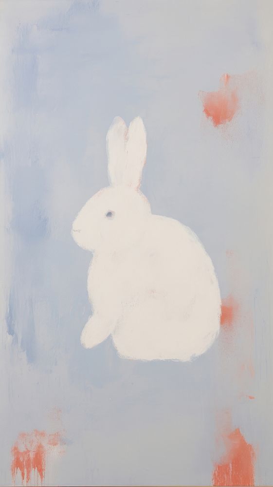 Acrylic paint of bunny painting animal mammal.
