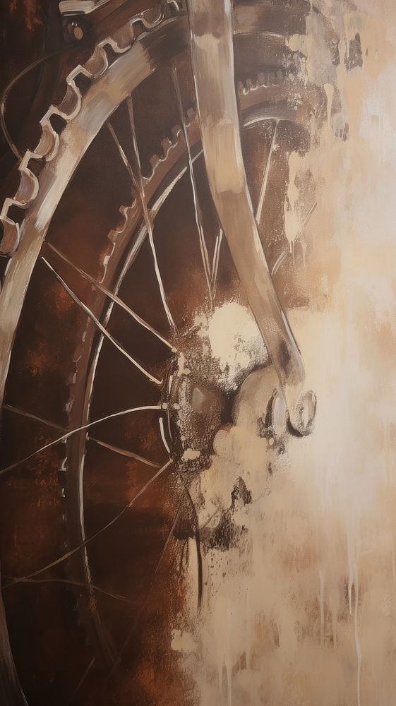 Acrylic paint of bicycle wheel spoke backgrounds.